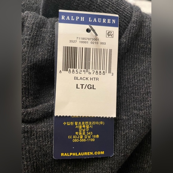 NWT Polo Ralph Lauren Estate Rib 1/4 Zip Pullover Men’s size LT Heather Gray - Picture 3 of 9